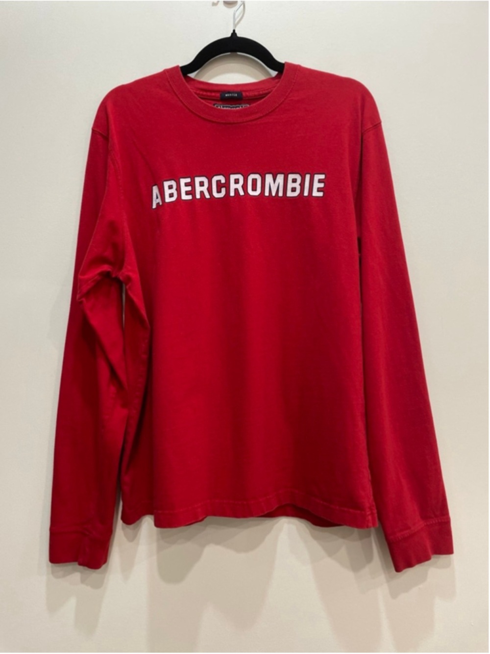 Abercrombie & Fitch Spell out Muscle Long Sleeve T-Shirt Men XL Y2K Skater Prep